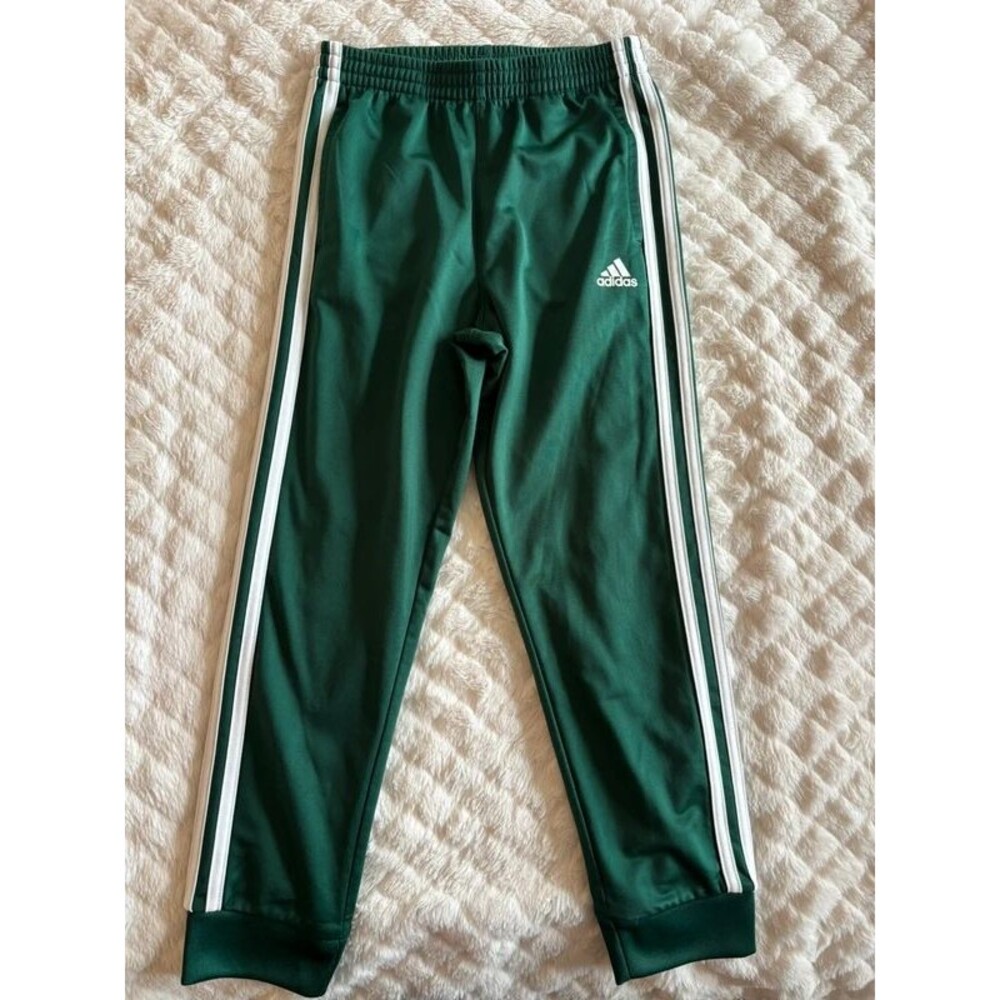 Adidas Boys Green Track Pants Size 7
